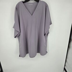 Mandala Equa-Tek 5XL Purple Tunic Top Womens Plus Size V-Neck Short Sleeve